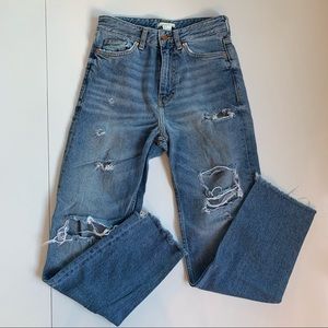 Boyfriend High Waist Ripped Jeans size 2